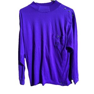 Vintage Justin Allen Purple Top Shirt Buttons Large L